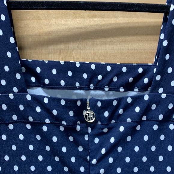 NWT Tommy Hilfiger MIDI Bodycon Navy and White Polka Dot Dress - Picture 7 of 7
